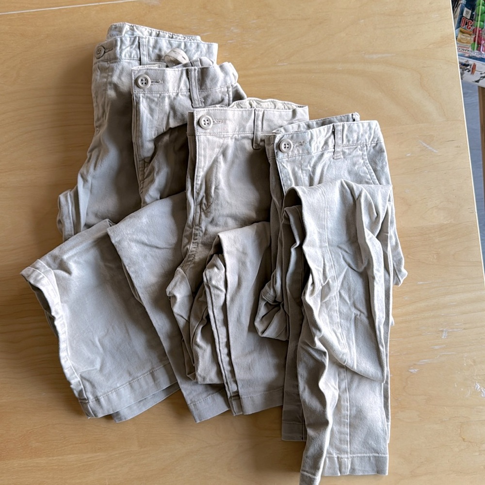 Bundle of 4 Old NavyBuilt-In Flex Uniform Khaki Pants- sz 10-Skinny Fit